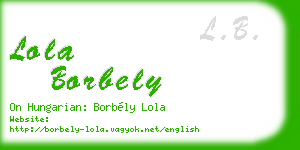 lola borbely business card